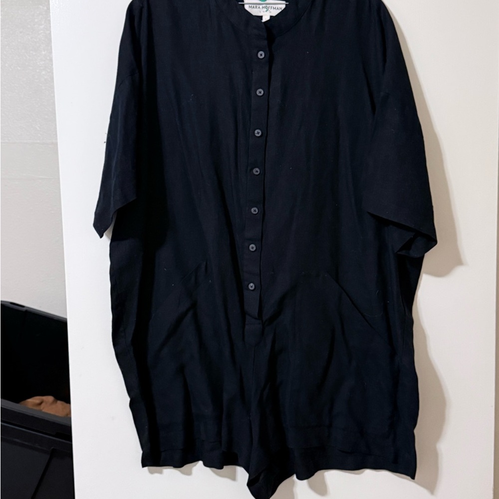 Mara Hoffman Black Button-Up Jumpsuit